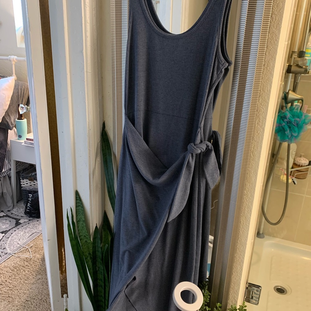 Nine Britton Gray Asymmetrical Wrap Sundress stitch fix